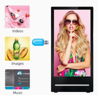Afficheur numérique portable de 43 pouces, alimenté par batterie, sur pied, signalétique mobile, écran LCD publicitaire, kiosque