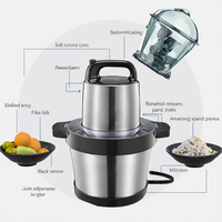 Robot culinaire électrique portable mini, lames en acier inoxydable à double étage, capacité de 5,1 à 6 L, hachoir à viande sans fil pour la cuisine domestique