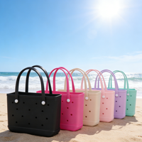 Nouveau sac de plage en EVA pour femme, style européen et américain, durable, design creux, portable, deux ouvertures, grande capacité, couleur unie