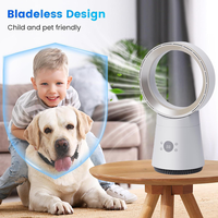 Ventilateur silencieux intelligent 2-en-1 : ventilateur de bureau sans pales, ventilateur tour oscillant, purificateur d'air, moteur sans balais, compatible Tuya – Idéal pour l'été