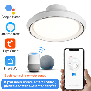 พัดลมเพดานแบบไม่มีใบพัดมีไฟและรีโมทควบคุมทันสมัยไฟพัดลมติดเพดานสำหรับห้องนอน ABS - Product Image 2