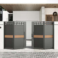 Porte pliante moderne en aluminium noir mat sur mesure |   Panneau de brise-vue vertical à persiennes, motif diamant ajouré, anti-rouille, pour cour