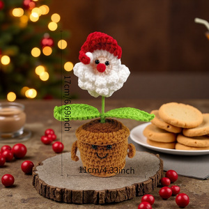 Mini maceta de ganchillo directa de fábrica personalizable y mayorista de Navidad para decoración de hogar y oficina para todos - Product Image 5