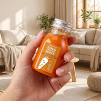 Transparante plastic fles voor koudgeperste sap, voedselveilig, wegwerpbaar, voor fruit sap, smoothie en drankenverpakkingen
