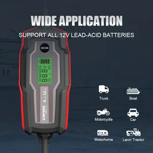 Fast Charging High Power Smart 6V 12V 4A Auto Repair STD AGM GEL LFP STD Battery Charger Car Trickle Battery Charger