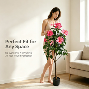 <span class=keywords><strong>Arbre</strong></span> artificiel rose fuchsia vif de 120 cm <span class=keywords><strong>avec</strong></span> baies en pot pour la décoration de balcon, patio, jardin, entrée - Product Image 2