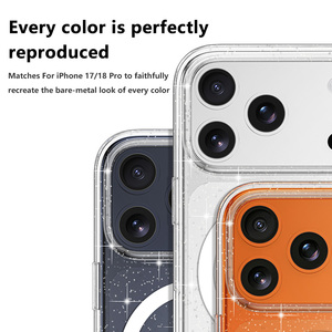 Funda Magnética Transparente con Purpurina para iPhone 17 18 Pro, Restaura la Apariencia Original del Teléfono, Cubierta Transparente - Product Image 5
