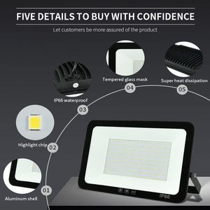 ไฟส่องสว่าง LED สำหรับภายนอกอาคาร แพ็คคู่ 2 ชิ้น 50 วัตต์ ให้ความสว่าง 5500 ลูเมน พร้อมปลั๊กแบบ US ยาว 6 ฟุต มาตรฐานกันน้ำ IP66 ไฟรักษาความปลอดภัยภายนอกอาคาร รุ่น WD-166 ไฟส่องสว่างสำหรับงาน - Product Image 3