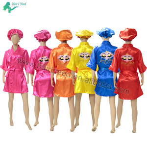 Logo personalizzato 7 maniche nero rosa blu colorato abito di raso pigiama di seta per la festa di notte di nozze gonna - Product Image 3