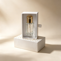 Flacon en verre octogonal transparent pour huile de parfum Oud Arabe Attar, 3ml, 6ml, 12ml, avec logo personnalisé et coffret cadeau