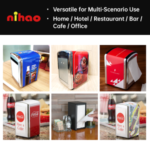 Dispensador de Servilletas NIHAO Cola, Dispensador de Servilletas de Metal al por Mayor, Dispensador de Servilletas de Acero Inoxidable Personalizado, Dispensador de Papel Tisú de Hojalata de 0.30mm - Product Image 4