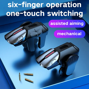 Disparador de juego para teléfono inteligente para <span class=keywords><strong>PUBG</strong></span>, juego de disparos para teléfono móvil, Joystick, botón de Metal de seis dedos para Android y iPhone - Product Image 2