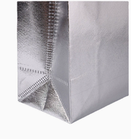 Sacs en tissu non tissé enduits d'or et d'argent, poignées gravées au laser, sacs cadeaux recyclables, sacs de courses pliables
