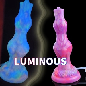 YOCY Squirting Wolf Knot <b>Dildo</b> Luminous Toy for Couples Silicone Dog <b>Dildo</b> Ejaculating Masturbators Sex Toy With Suction Cup - Product Image 3