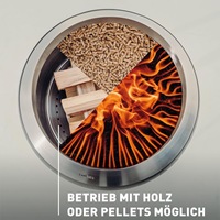 Brasero sans fumée avec base haute en acier inoxydable, table de cuisson extérieure portable avec pique-foyer et pique à bois