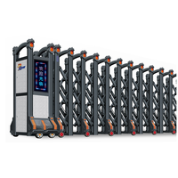 Portail de sécurité électrique rétractable pliable en acier inoxydable résistant aux intempéries pour allée