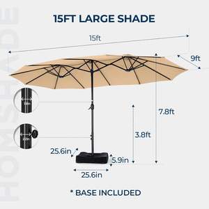 Base <span class=keywords><strong>de</strong></span> <span class=keywords><strong>parasol</strong></span> <span class=keywords><strong>de</strong></span> jardin double face surdimensionnée <span class=keywords><strong>rectangulaire</strong></span> <span class=keywords><strong>de</strong></span> 15 pieds Grand <span class=keywords><strong>parasol</strong></span> <span class=keywords><strong>de</strong></span> <span class=keywords><strong>table</strong></span> d'extérieur pour bases <span class=keywords><strong>de</strong></span> parapluies <span class=keywords><strong>de</strong></span> patio - Product Image 4