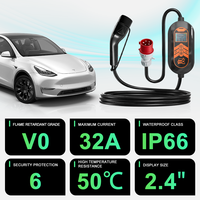 Chargeur EV portable 11KW Type 2 intelligent avec écran LCD WiFi, station de recharge mobile pour voiture électrique pour la maison et les voyages