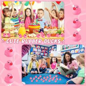 Mini in Bulk Squeaky Rubber Ducks <b>Bath</b> Toys Tiny Float Bathtub Duckies Baby Shower Party Favor for Birthday Car Decor Supplies - Product Image 4