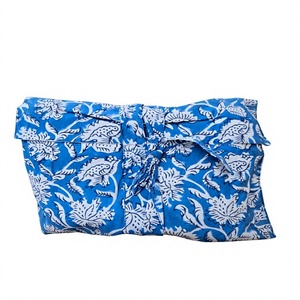 Ensemble de pyjama pour homme à manches longues à imprimé floral bleu, tissu tissé 100% coton, vêtements de nuit décontractés d'été avec poche, cadeau pour elle - Product Image 6