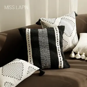 MISSLAPIN sarung bantal tekstil rumah dekoratif bantal rumah bantal Sofa Jacquard bantal ruang tamu dekoratif bantal hitam