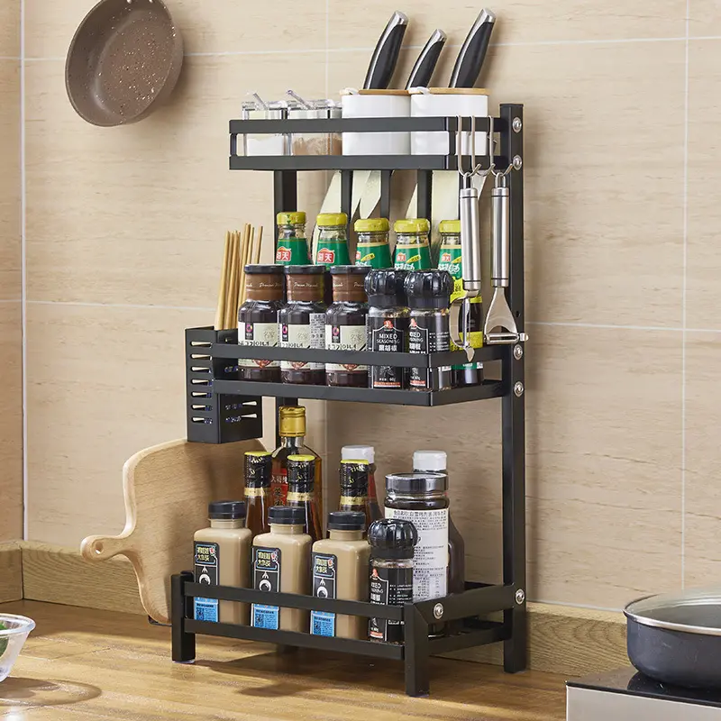 Organizador de fregadero expandible, armario organizador de suministros de  cocina de 1/2 niveles, estante de especias para olla, sartén, estante de almacenamiento  para cocina, baño - AliExpress