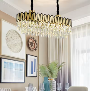 Zèle Éclairage Décoratif Rustique Or Luminaires Suspendus Lampes Led Plafond Moderne K9 Lustres En Cristal - Product Image 4