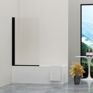 Pantalla de <span class=keywords><strong>ducha</strong></span> de bañera plegable con marco de aluminio, puerta pivotante giratoria de vidrio templado para uso en baño de Hotel - Product Image 4