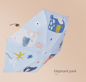 Mini bolsillos dorados de lujo, paraguas portátil con revestimiento UV compacto plano de 6 pliegues para niños, diseño pequeño y bonito - Product Image 5