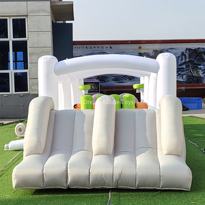 Circuito de Obstáculos Inflable para Niños, Castillo Hinchable, Parque de Atracciones, Casa de Brinco Blanca, Circuito de Obstáculos Infantil con Tobogán para Fiestas - Product Image 6
