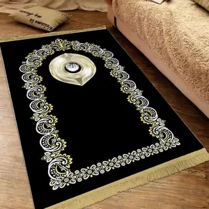 Polyester/Cotton made folding prayer mat rug islamic prayer mat kids jana prayer carpet for home decor
