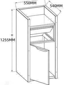Contenedor de Basura Comercial para Restaurantes de Comida Rápida, con Bandeja Superior, Pintura en Aerosol Resistente al Hierro, para Hamburgueserías - Product Image 5