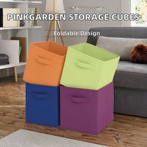 Cubes de rangement pliables en tissu non tissé avec poignées, bacs de rangement multi-usages pour placard, chambre d'enfant, maison, organisateur de jouets - Product Image 4