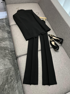 OUDINA Moda Rhinestones Flor 2 Piezas Traje Blazer y Pantalones Dos Piezas Blazers Trajes Mujer - Product Image 5