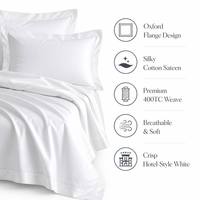 Linge de lit d'hôtel 5 étoiles de luxe, 100% coton, 300T, uni, ensemble de literie d'hôpital, logo personnalisé, draps plats blancs, taie d'oreiller, housse de couette