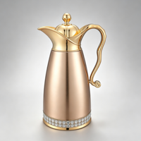 Carafe isotherme durable à double paroi en verre électroplaqué pour les pèlerins du Hajj