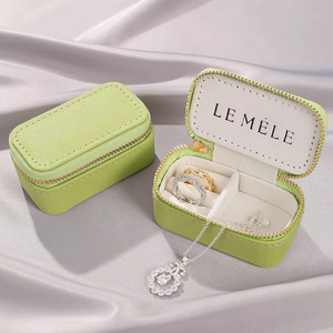 Boîte à bijoux personnalisée avec logo, en carton et cuir, avec fermeture éclair, pour voyage, mini boîte de rangement pour boucles d'oreilles et bagues, vente chaude - Product Image 5