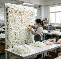 Boules de fleurs artificielles en soie blanches en gros pour décorations murales florales, centres de table, mariages, douches nuptiales, anniversaires JD
