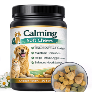 Friandises calmantes pour animaux de compagnie sous marque privée : Camomille et Racine de <span class=keywords><strong>Valériane</strong></span> pour chiens, chats, chatons et chiots – Soutien digestif sensible et anti-anxiété - Product Image 1