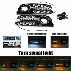 Marco de Plástico para Faros Antiniebla LED, Color Negro Brillante, Cubierta de Faro Delantero con Diseño de Panal de Abeja para Audi A4L 2008-2012, No S-Line B8 - Product Image 6