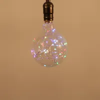 Lámpara LED con forma de círculo, luz Edison de color RGB, 220V, E27, 1W, vintage, doble filamento, decorativa, edison