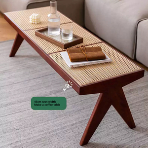 Nordic Ins Rattan Long for Living Room Dining <b>Bedroom</b> Hotel Shoes Changing <b>Stool</b> - Product Image 2
