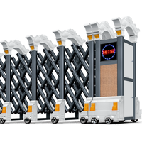 Porte coulissante électrique télescopique en alliage d'aluminium personnalisée, portail rétractable automatique pour allée principale, cour de villa intelligente
