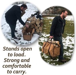 Échantillon Gratuit, Vente Chaude : Grand Sac de Transport de Bois de Chauffage Personnalisé, Imperméable, en Toile Cirée 16oz, pour Stockage Domestique, OEM - Product Image 3