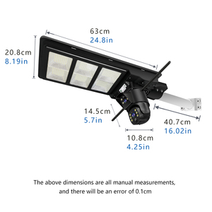 Đèn năng lượng mặt trời ngoài trời 300W 200W 4G Wifi chống nước, tích hợp <span class=keywords><strong>camera</strong></span> giám sát ban đêm CMOS, đèn đường năng lượng mặt trời - Product Image 6