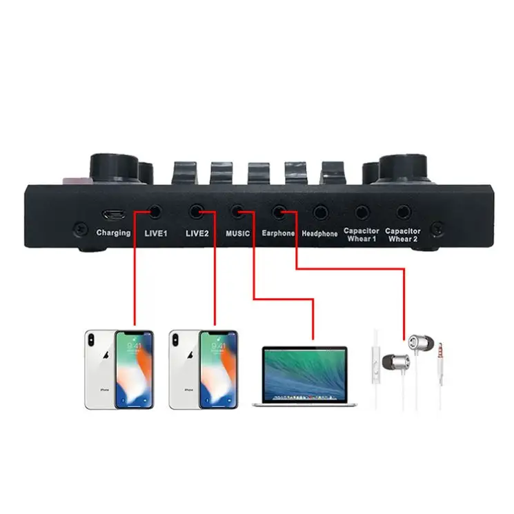 H9 Geluidskaart Mixer Bm 800 Microfoon Arm Stand Kit Voor Home Studio Broadcast Zang Opname