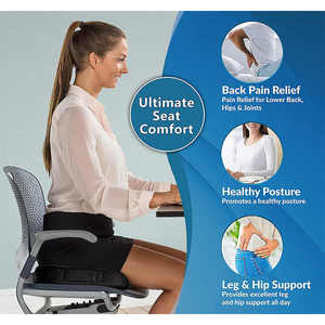 Bewalker mùa hè làm mát Gel tăng cường bộ nhớ bọt chống trượt Coccyx Ghế văn phòng miếng đệm chỉnh hình Gel Ghế đệm - Product Image 4