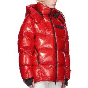 Chaqueta de Plumón para Hombre, Roja, Cálida, Cortavientos, con Cuello Acolchado, Relleno de Plumón, Nylon Ripstop - Product Image 2