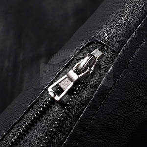 Vente chaude hommes vêtements nouvelle mode hommes veste en cuir coupe-vent vestes en cuir haute qualité support mince cuir tissu tricoté - Product Image 3