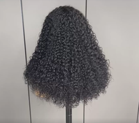 Peluca de media cabeza de cabello humano virgen brasileño rizado, calidad SDD, con cordón ajustable, sin pegamento, peines seguros, compacta, para mujeres afroamericanas.